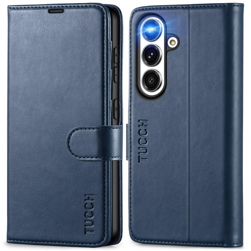 Galaxy S25 Ultra, Kickstand [RFID Blocking] Card Holder, Folio Magnetic PU Leather [TPU Shockproof Interior Case] Protective Folio Cover Compatible with Galaxy S25 Ultra, Black - 7DAY'S