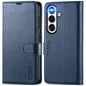 Galaxy S25 Ultra, Kickstand [RFID Blocking] Card Holder, Folio Magnetic PU Leather [TPU Shockproof Interior Case] Protective Folio Cover Compatible with Galaxy S25 Ultra, Black - 7DAY'S