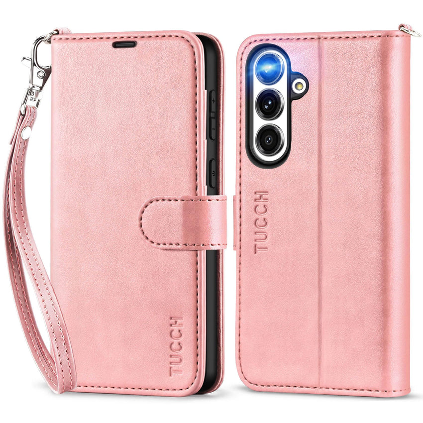 Galaxy S25 Ultra, Kickstand [RFID Blocking] Card Holder, Folio Magnetic PU Leather [TPU Shockproof Interior Case] Protective Folio Cover Compatible with Galaxy S25 Ultra, Black - 7DAY'S