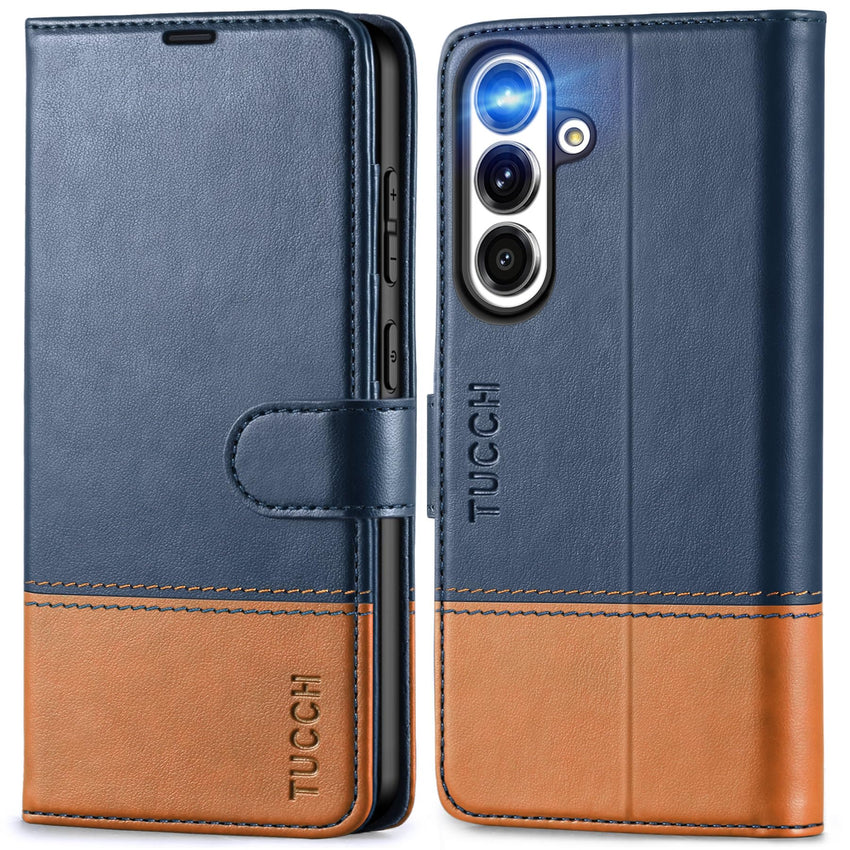 Galaxy S25 Ultra, Kickstand [RFID Blocking] Card Holder, Folio Magnetic PU Leather [TPU Shockproof Interior Case] Protective Folio Cover Compatible with Galaxy S25 Ultra, Black - 7DAY'S
