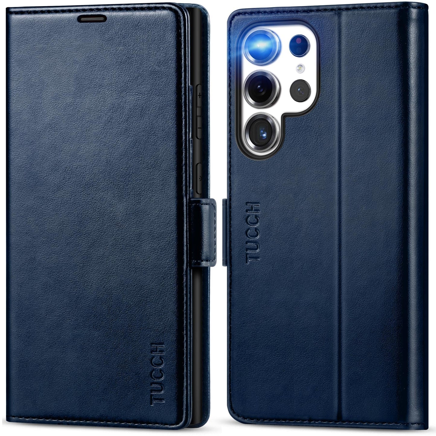 Galaxy S25 Ultra, Kickstand [RFID Blocking] Card Holder, Folio Magnetic PU Leather [TPU Shockproof Interior Case] Protective Folio Cover Compatible with Galaxy S25 Ultra, Black - 7DAY'S