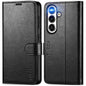 Galaxy S25 Ultra, Kickstand [RFID Blocking] Card Holder, Folio Magnetic PU Leather [TPU Shockproof Interior Case] Protective Folio Cover Compatible with Galaxy S25 Ultra, Black - 7DAY'S