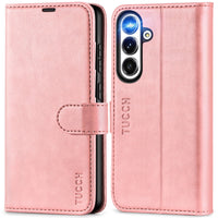 Galaxy S25 Ultra, Kickstand [RFID Blocking] Card Holder, Folio Magnetic PU Leather [TPU Shockproof Interior Case] Protective Folio Cover Compatible with Galaxy S25 Ultra, Black - 7DAY'S