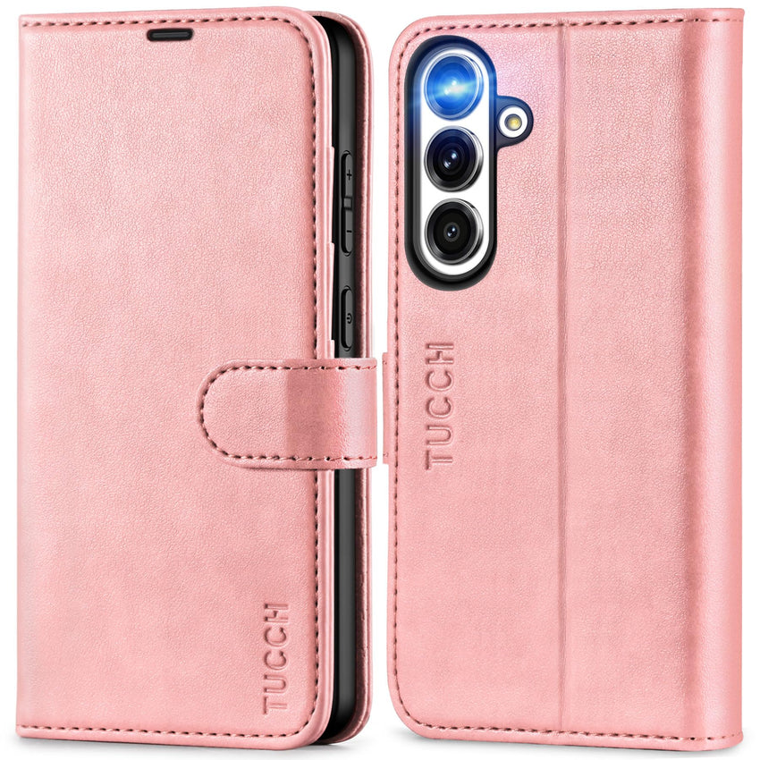 Galaxy S25 Ultra, Kickstand [RFID Blocking] Card Holder, Folio Magnetic PU Leather [TPU Shockproof Interior Case] Protective Folio Cover Compatible with Galaxy S25 Ultra, Black - 7DAY'S