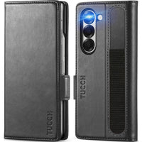 Galaxy Z Fold6 Wallet Case with S Pen Holder, PU Leather Flip Folio, Card Slots, RFID Blocking, Kickstand, Phone Cover for Galaxy Z Fold 6 2024 - Black - 7DAY'S