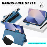 Galaxy Z Fold6 Wallet Case with S Pen Holder, PU Leather Flip Folio, Card Slots, RFID Blocking, Kickstand, Phone Cover for Galaxy Z Fold 6 2024 - Black - 7DAY'S
