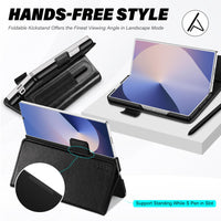 Galaxy Z Fold6 Wallet Case with S Pen Holder, PU Leather Flip Folio, Card Slots, RFID Blocking, Kickstand, Phone Cover for Galaxy Z Fold 6 2024 - Black - 7DAY'S