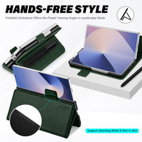 Galaxy Z Fold6 Wallet Case with S Pen Holder, PU Leather Flip Folio, Card Slots, RFID Blocking, Kickstand, Phone Cover for Galaxy Z Fold 6 2024 - Black - 7DAY'S