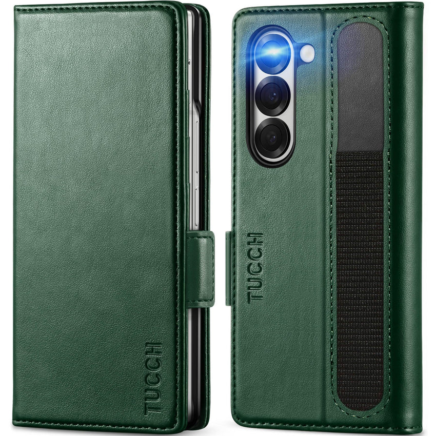 Galaxy Z Fold6 Wallet Case with S Pen Holder, PU Leather Flip Folio, Card Slots, RFID Blocking, Kickstand, Phone Cover for Galaxy Z Fold 6 2024 - Black - 7DAY'S