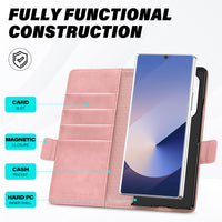 Galaxy Z Fold6 Wallet Case with S Pen Holder, PU Leather Flip Folio, Card Slots, RFID Blocking, Kickstand, Phone Cover for Galaxy Z Fold 6 2024 - Black - 7DAY'S