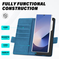 Galaxy Z Fold6 Wallet Case with S Pen Holder, PU Leather Flip Folio, Card Slots, RFID Blocking, Kickstand, Phone Cover for Galaxy Z Fold 6 2024 - Black - 7DAY'S