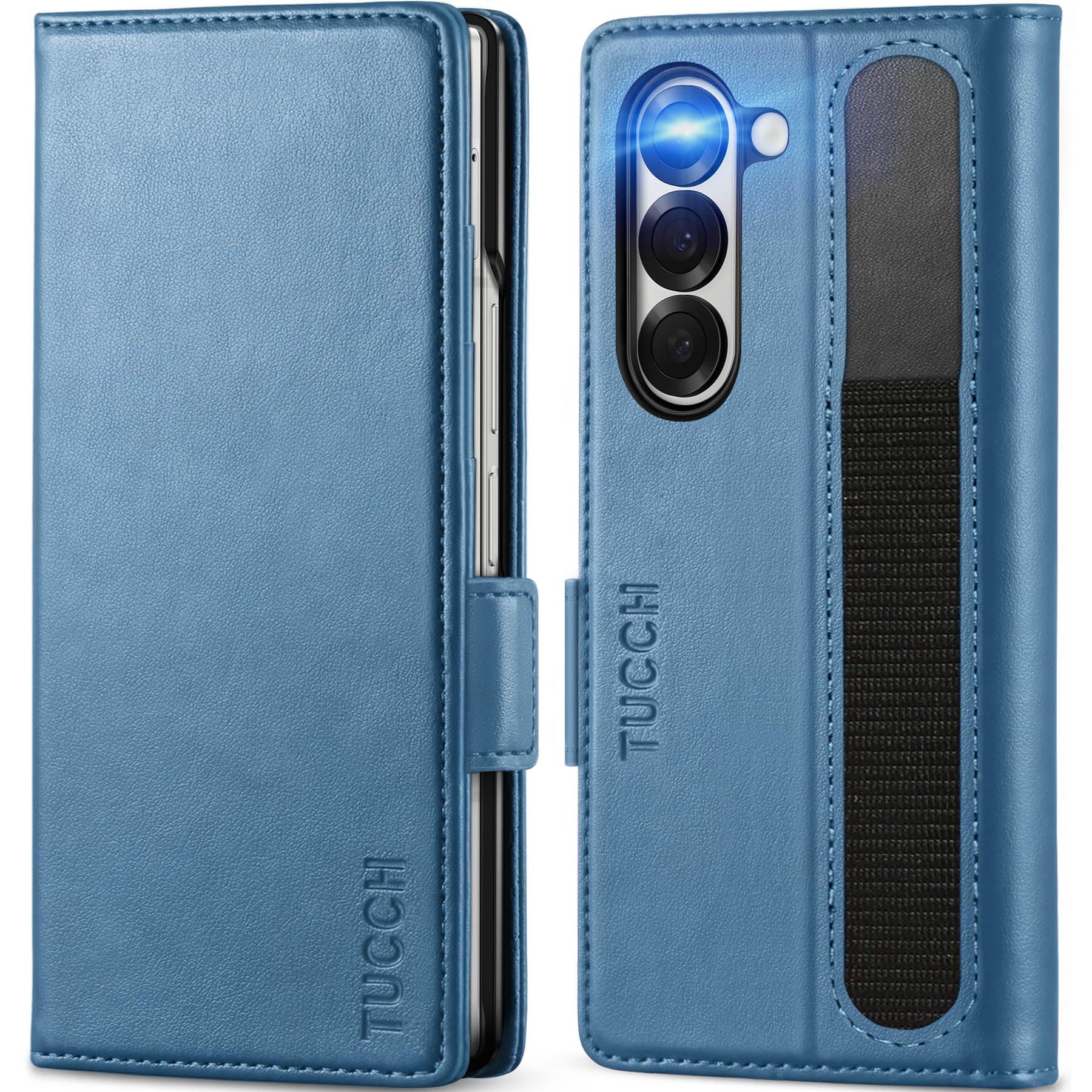 Galaxy Z Fold6 Wallet Case with S Pen Holder, PU Leather Flip Folio, Card Slots, RFID Blocking, Kickstand, Phone Cover for Galaxy Z Fold 6 2024 - Black - 7DAY'S