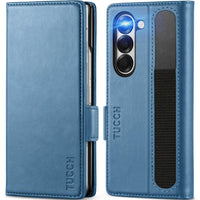 Galaxy Z Fold6 Wallet Case with S Pen Holder, PU Leather Flip Folio, Card Slots, RFID Blocking, Kickstand, Phone Cover for Galaxy Z Fold 6 2024 - Black - 7DAY'S