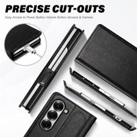 Galaxy Z Fold6 Wallet Case with S Pen Holder, PU Leather Flip Folio, Card Slots, RFID Blocking, Kickstand, Phone Cover for Galaxy Z Fold 6 2024 - Black - 7DAY'S