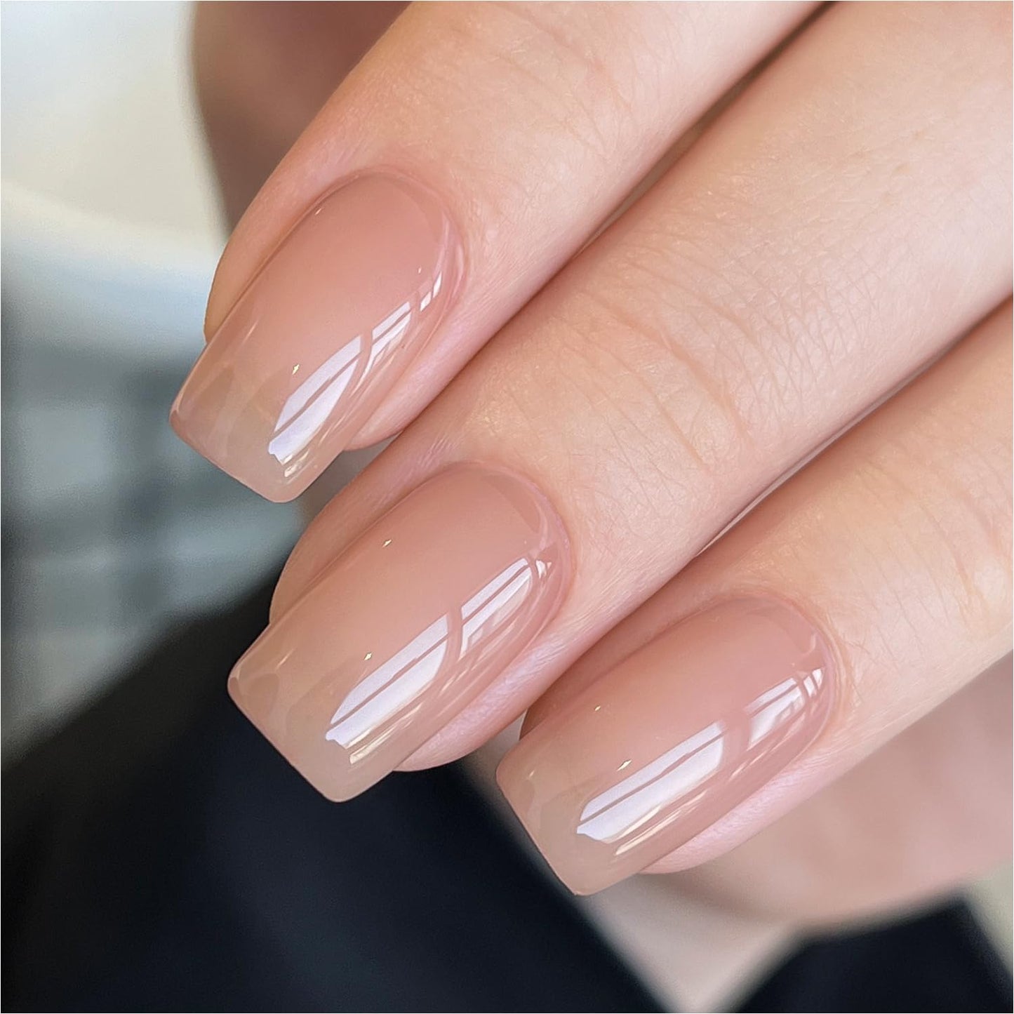 GAOY Sheer Light Pink Gel Nail Polish, 16ml Jelly Milky White Peach Translucent Color 1352 UV Light Cure Gel Polish for Nail Art DIY Manicure and Pedicure at Home - 7DAY'S