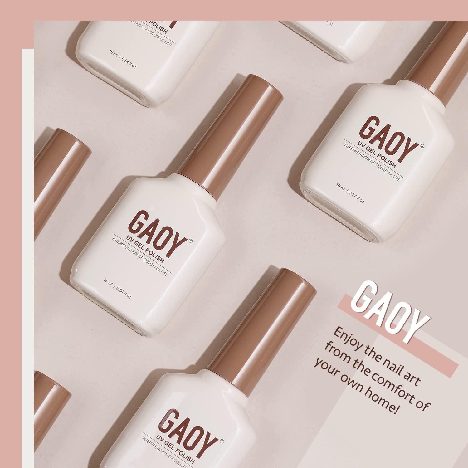 GAOY Sheer Light Pink Gel Nail Polish, 16ml Jelly Milky White Peach Translucent Color 1352 UV Light Cure Gel Polish for Nail Art DIY Manicure and Pedicure at Home - 7DAY'S