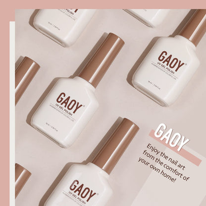 GAOY Sheer Light Pink Gel Nail Polish, 16ml Jelly Milky White Peach Translucent Color 1352 UV Light Cure Gel Polish for Nail Art DIY Manicure and Pedicure at Home - 7DAY'S