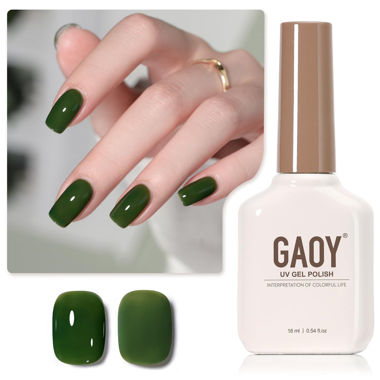 GAOY Sheer Light Pink Gel Nail Polish, 16ml Jelly Milky White Peach Translucent Color 1352 UV Light Cure Gel Polish for Nail Art DIY Manicure and Pedicure at Home - 7DAY'S
