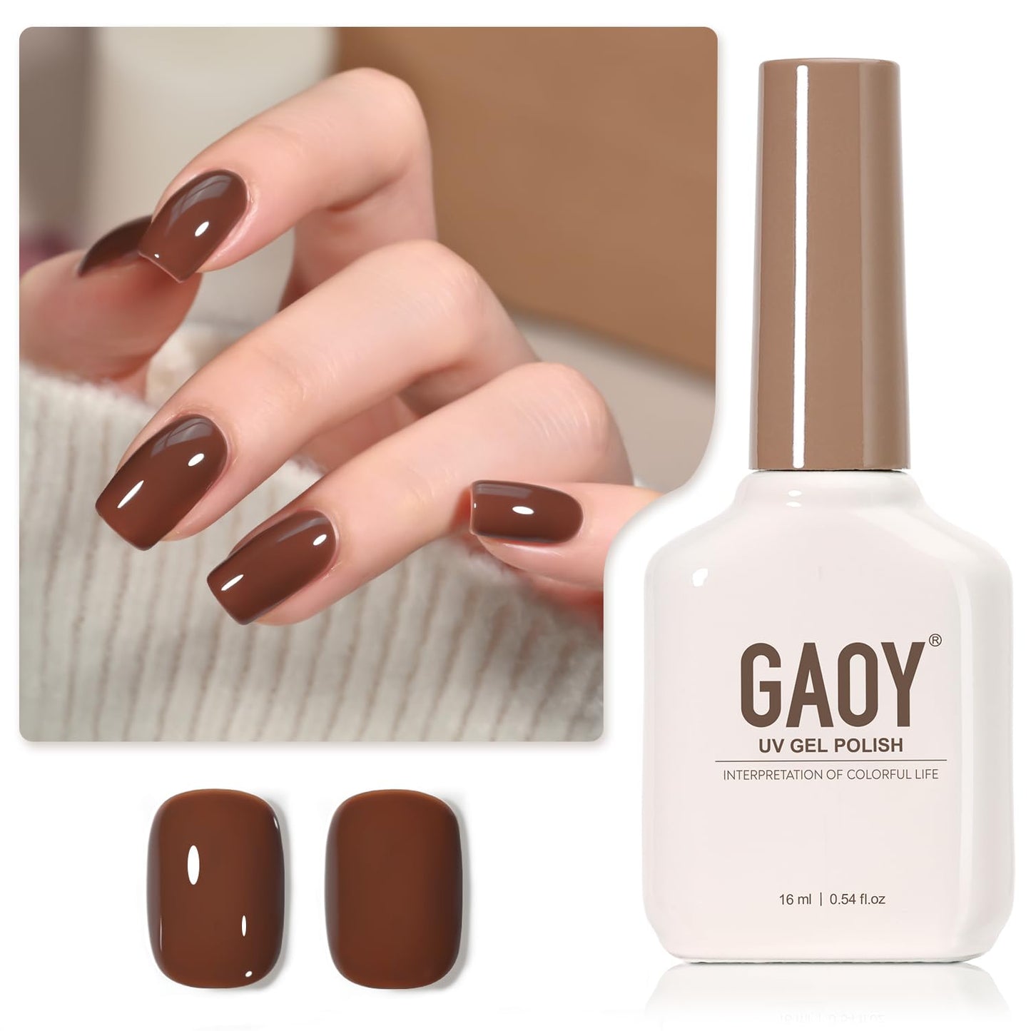 GAOY Sheer Light Pink Gel Nail Polish, 16ml Jelly Milky White Peach Translucent Color 1352 UV Light Cure Gel Polish for Nail Art DIY Manicure and Pedicure at Home - 7DAY'S