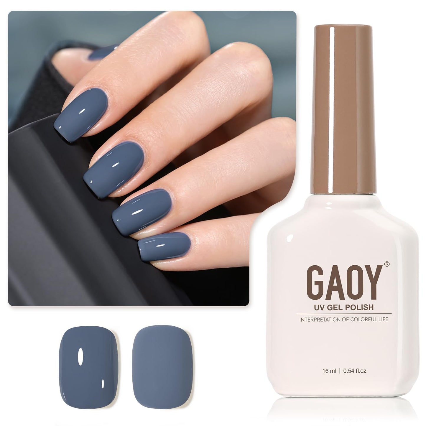 GAOY Sheer Light Pink Gel Nail Polish, 16ml Jelly Milky White Peach Translucent Color 1352 UV Light Cure Gel Polish for Nail Art DIY Manicure and Pedicure at Home - 7DAY'S