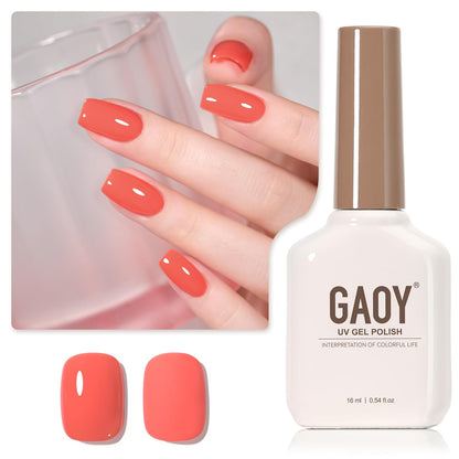 GAOY Sheer Light Pink Gel Nail Polish, 16ml Jelly Milky White Peach Translucent Color 1352 UV Light Cure Gel Polish for Nail Art DIY Manicure and Pedicure at Home - 7DAY'S