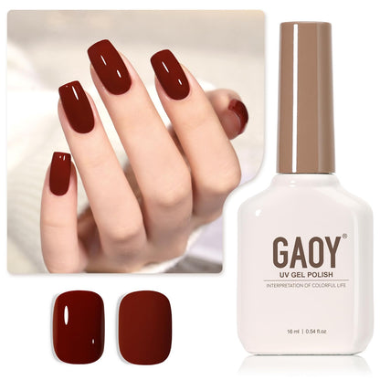 GAOY Sheer Light Pink Gel Nail Polish, 16ml Jelly Milky White Peach Translucent Color 1352 UV Light Cure Gel Polish for Nail Art DIY Manicure and Pedicure at Home - 7DAY'S
