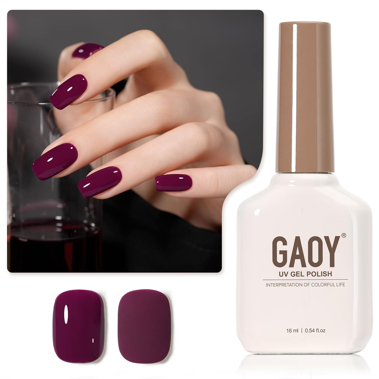 GAOY Sheer Light Pink Gel Nail Polish, 16ml Jelly Milky White Peach Translucent Color 1352 UV Light Cure Gel Polish for Nail Art DIY Manicure and Pedicure at Home - 7DAY'S