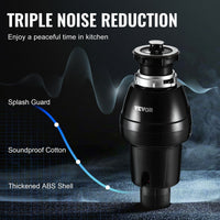 Garbage Disposal 3/4 HP Continuous Food Waste Disposer 3250RPM EZ Connect Corded - 7DAY'S