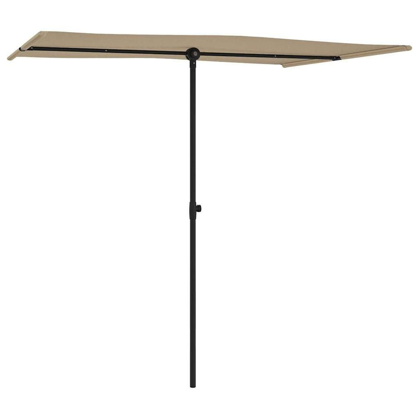 Garden Parasol with Aluminum Pole 6.6'x4.9' Taupe - 7DAY'S