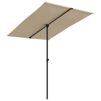 Garden Parasol with Aluminum Pole 6.6'x4.9' Taupe - 7DAY'S