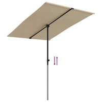 Garden Parasol with Aluminum Pole 6.6'x4.9' Taupe - 7DAY'S