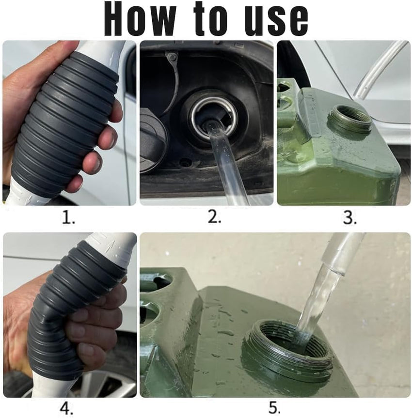 Gas Syphon Hand Pump with Long Hose,Gas Siphon Pump for Gasoline,Fuel Siphon Hose with Ball,Multifunction Liquid Sucker,Liquid Fuel Transfer Siphon Pump Oil Pump,Fuel Transfer Pump Manual,Siphon Pump - 7DAY'S