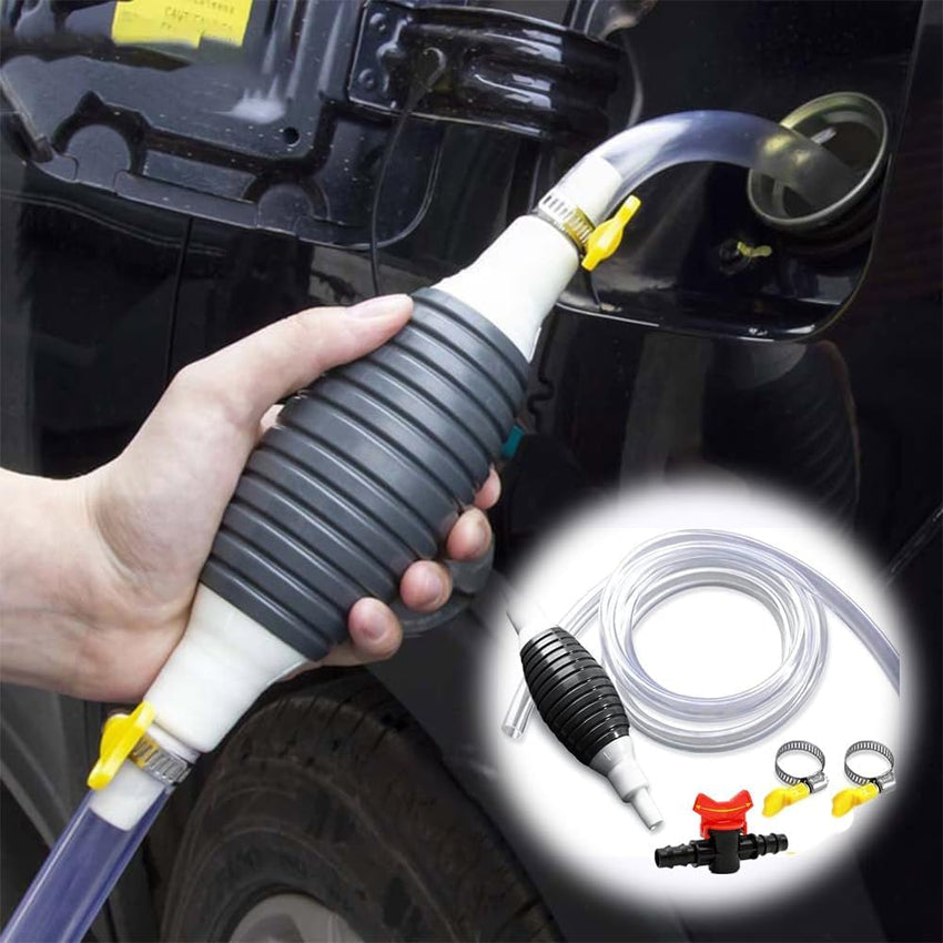 Gas Syphon Hand Pump with Long Hose,Gas Siphon Pump for Gasoline,Fuel Siphon Hose with Ball,Multifunction Liquid Sucker,Liquid Fuel Transfer Siphon Pump Oil Pump,Fuel Transfer Pump Manual,Siphon Pump - 7DAY'S