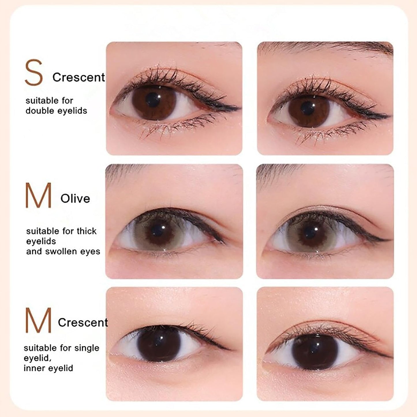 Generalizy Eyelid Tape,Satvee Waterproof Double Eyelid Tapes,Invisible Eye Lifting Strips,Satvee Lids Lift Strips,Satvee Waterproof Double Eyelid Tapes,Double Eyelid Tape Invisible (M/Crescent) - 7DAY'S