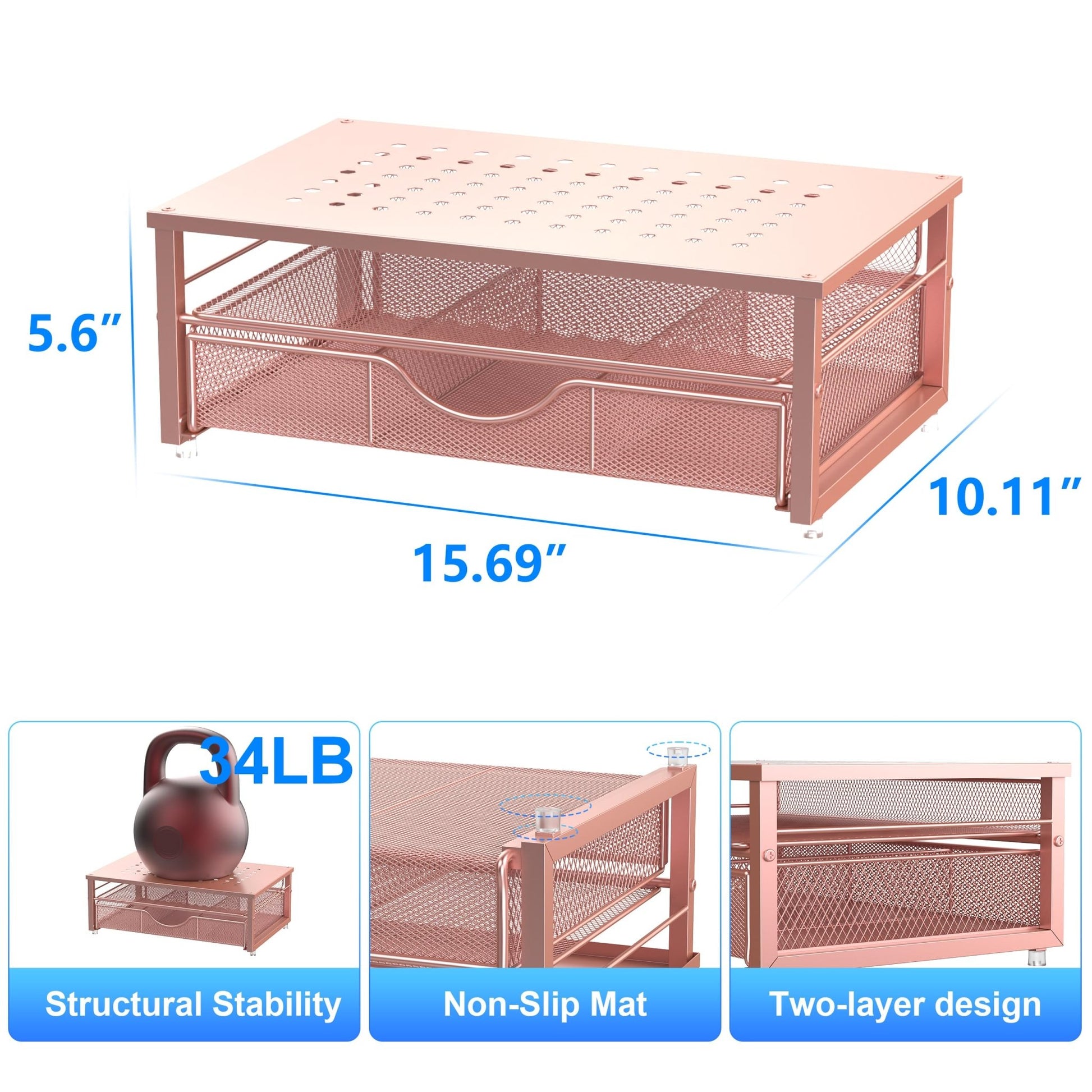 gianotter Computer Monitor Stand Riser, Desk Organizers and Accessories with Drawer, Office Desk Accessories & Workspace Desktop Organizers Storage for Classroom Office Supplies (Black) - 7DAY'S