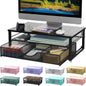 gianotter Computer Monitor Stand Riser, Desk Organizers and Accessories with Drawer, Office Desk Accessories & Workspace Desktop Organizers Storage for Classroom Office Supplies (Black) - 7DAY'S