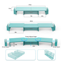 gianotter Dual Monitor Stand Riser, Desk Organizer With Drawer and 2 Pen Holders, Computer Monitor Stand, Desk Shelf for Top of Desk, Balck - 7DAY'S