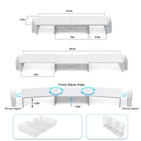 gianotter Dual Monitor Stand Riser, Desk Organizer With Drawer and 2 Pen Holders, Computer Monitor Stand, Desk Shelf for Top of Desk, Balck - 7DAY'S