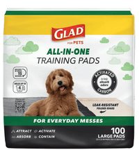 Glad Activated Charcoal Leak - Resistant Training Pads for Dogs, 23in x 23in, 100 Count - 7DAY'S