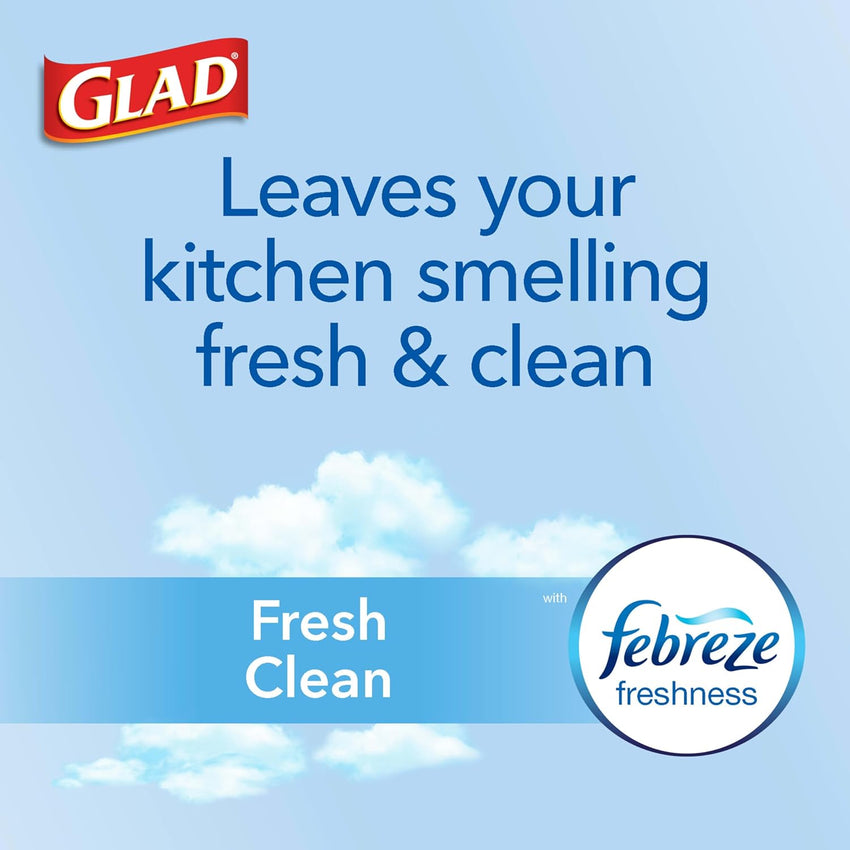 Glad ForceFlex Tall Kitchen Drawstring Trash Bags, 13 Gal, Gain Lemon Zest, 40 Ct (Package May Vary) - 7DAY'S