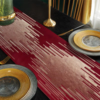 Glam Champagne Table Runner 13 x 98 Inches Long Double Layer Abstract Pattern with Luxury Tassel for Coffee Sofa Dresser Dining Table Fireplace Home Decor - 7DAY'S