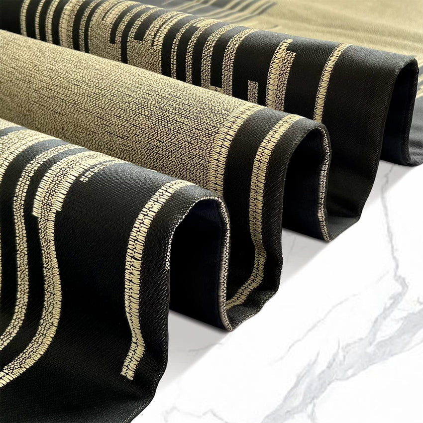 Glam Champagne Table Runner 13 x 98 Inches Long Double Layer Abstract Pattern with Luxury Tassel for Coffee Sofa Dresser Dining Table Fireplace Home Decor - 7DAY'S