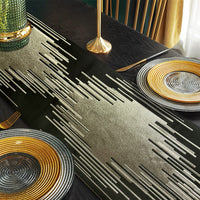 Glam Champagne Table Runner 13 x 98 Inches Long Double Layer Abstract Pattern with Luxury Tassel for Coffee Sofa Dresser Dining Table Fireplace Home Decor - 7DAY'S