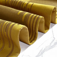 Glam Champagne Table Runner 13 x 98 Inches Long Double Layer Abstract Pattern with Luxury Tassel for Coffee Sofa Dresser Dining Table Fireplace Home Decor - 7DAY'S