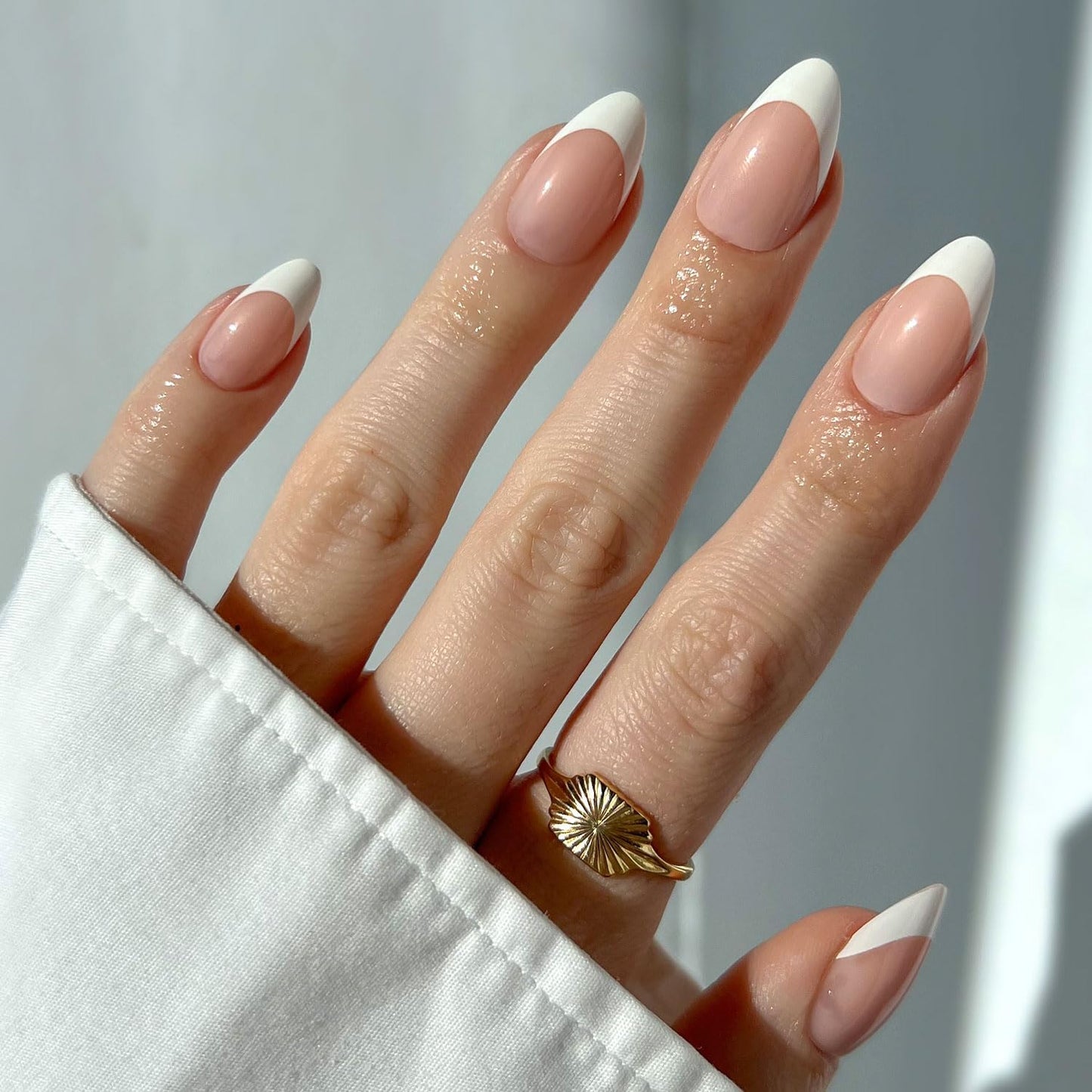 Glamnetic Press On Nails - Goal Digger | Glossy, Semi - Transparent, Short Round Nails, Reusable | 12 Sizes - 30 Nail Kit with Glue - 7DAY'S