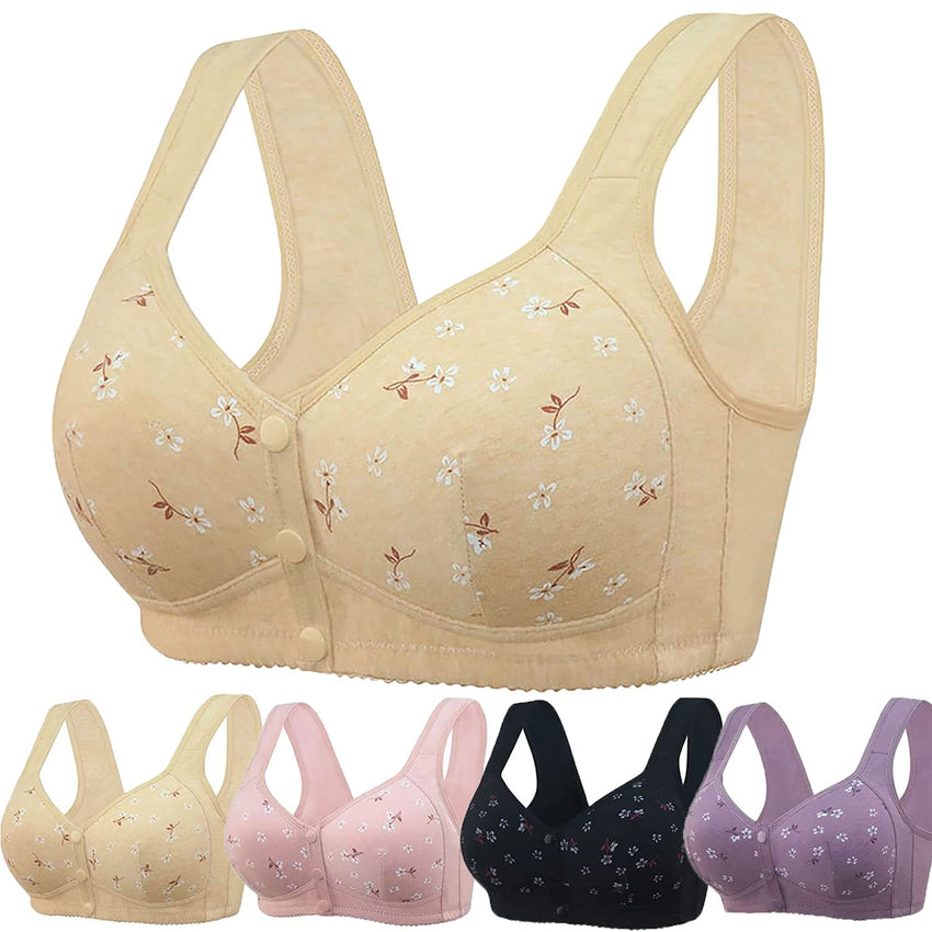 Glamorette Granny Bra,Granny Bras for Older Women Front Snap Closure,Glamorette Snap Front Bra Older Women - 7DAY'S
