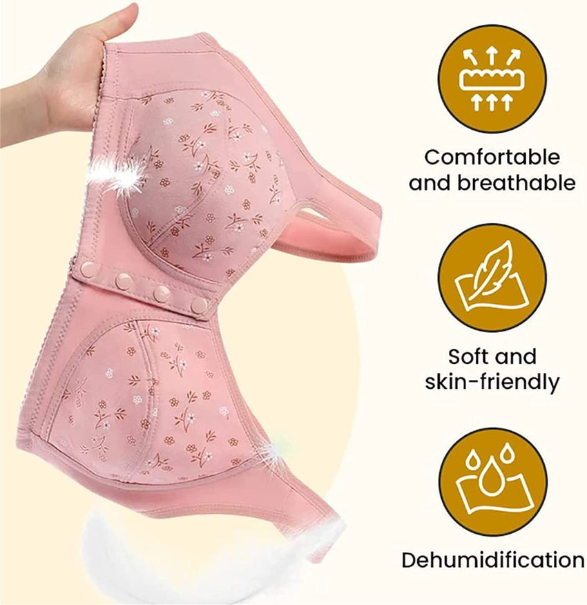 Glamorette Granny Bra,Granny Bras for Older Women Front Snap Closure,Glamorette Snap Front Bra Older Women - 7DAY'S