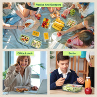 Glotoch 10 Pack Glass Food Storage Containers with Lids Reusable, Ultra Thick Borosilicate Glass Containers for Meal Prep/Lunch, Dishwasher/Microwave/Oven/Freezer Safe, Grey - 7DAY'S