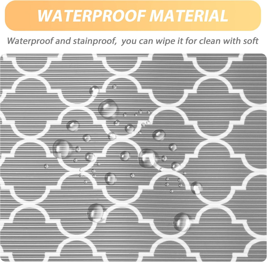 Glotoch 2 Rolls Shelf Liners for Kitchen Cabinets 12” x 20 ft. - Non Adhesive Cabinet and Drawer Liner, Double Sided Non - Slip Durable and Strong, Quatrefoil - 7DAY'S