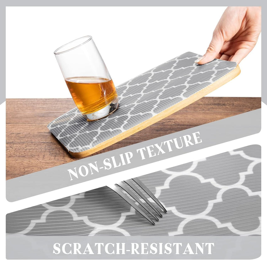 Glotoch 2 Rolls Shelf Liners for Kitchen Cabinets - Non Adhesive Cabinet and Drawer Liner, Double Sided Non - Slip Durable and Strong, 12” x 20 ft & 17.5” x 30 ft - 7DAY'S